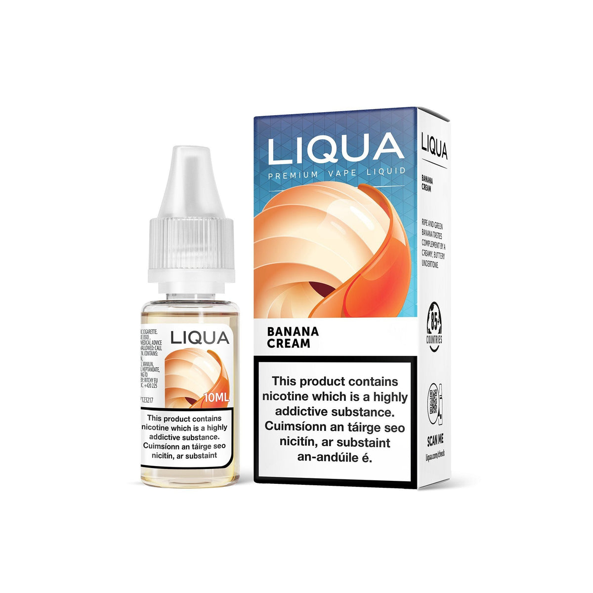 Liqua Dessert Series E-Liquid Banana Cream 0MG - No Nicotine