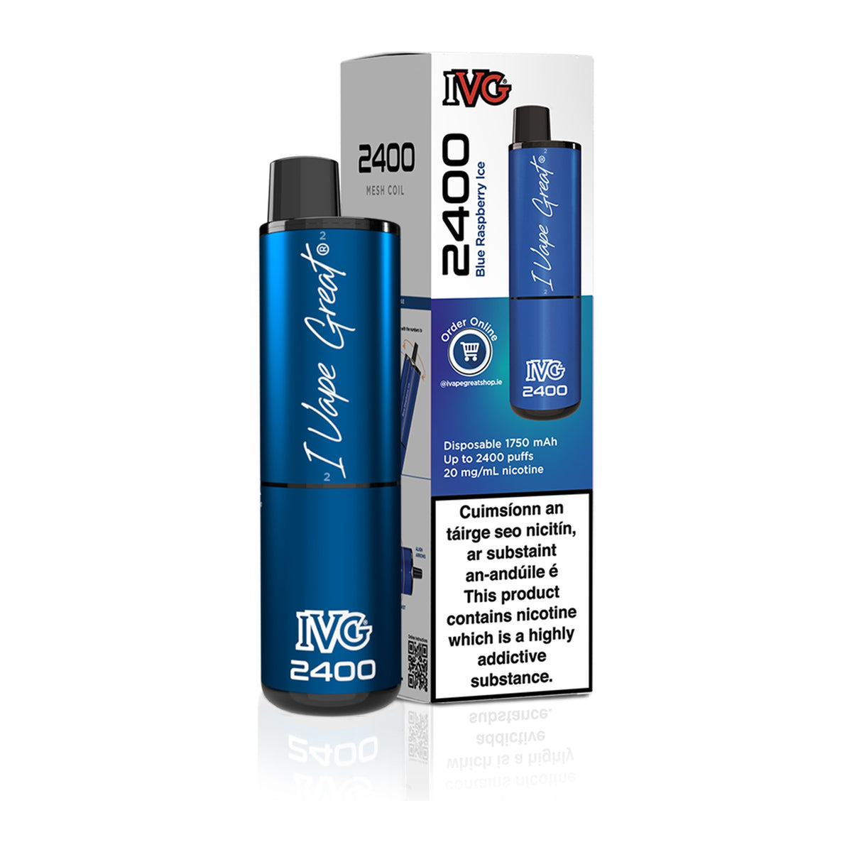 IVG 2400 Disposable Vape Kit Blue Raspberry Ice