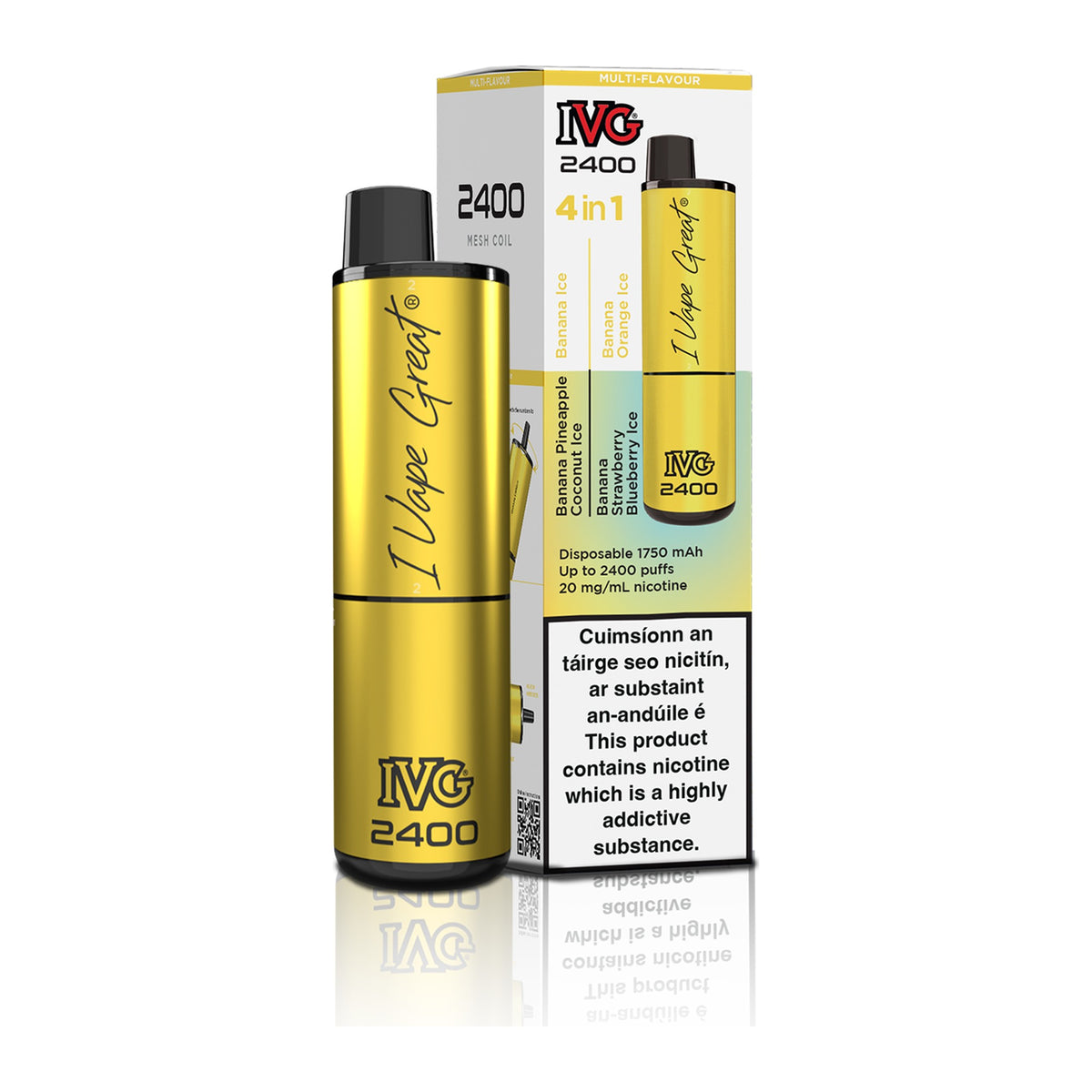 IVG 2400 Disposable Vape Kit Multi Flavour: Banana Edition