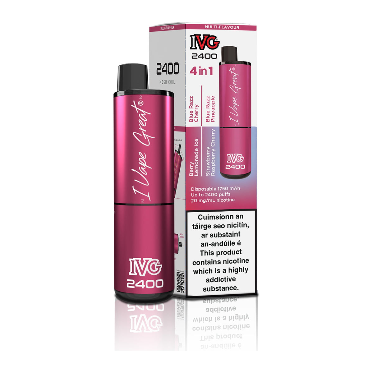 IVG 2400 Disposable Vape Kit Multi Flavour: Berry Edition