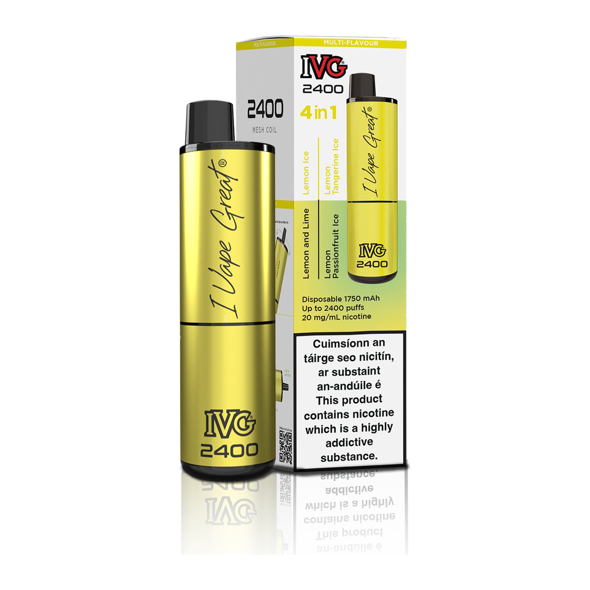 IVG 2400 Disposable Vape Kit Multi Flavour: Lemon Edition