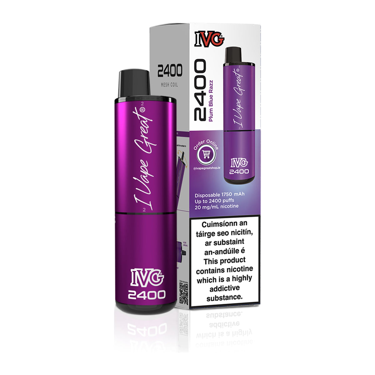 IVG 2400 Disposable Vape Kit Plum Blue Raspberry