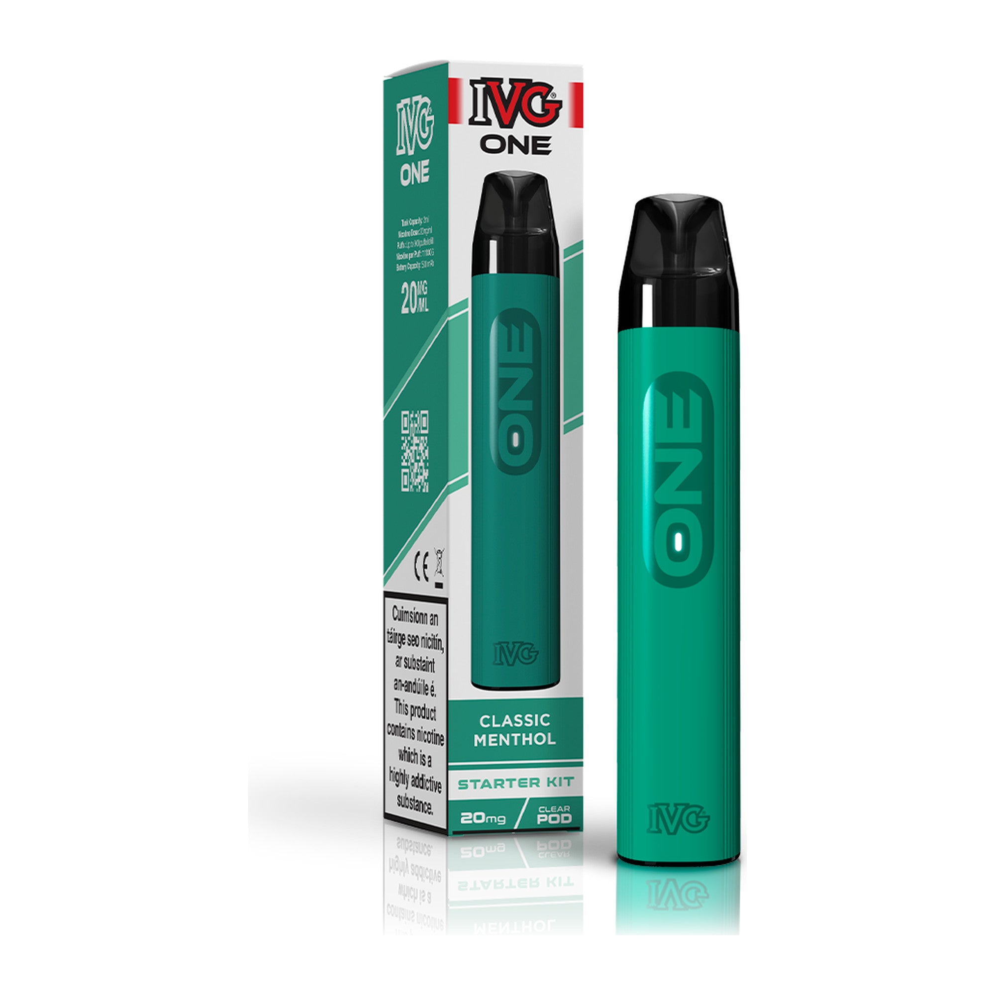 IVG One Kit Classic Menthol 20mg starter kit, device and box