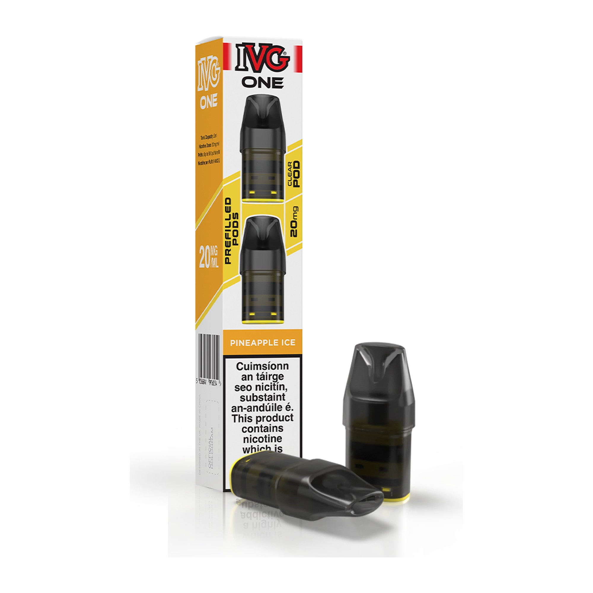 IVG One Refill Pods Pineapple Ice 20mg, bottle and box