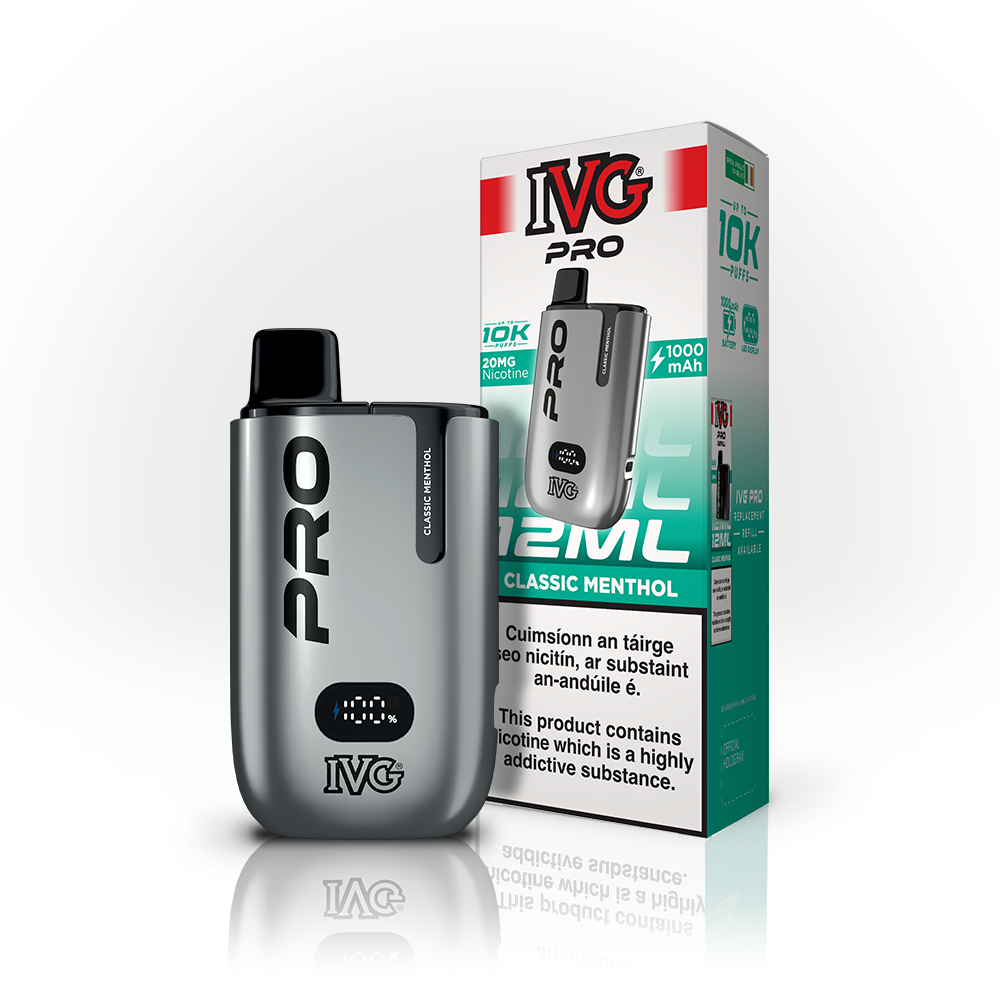 IVG PRO 10K Kit Classic Menthol 20mg, box and device