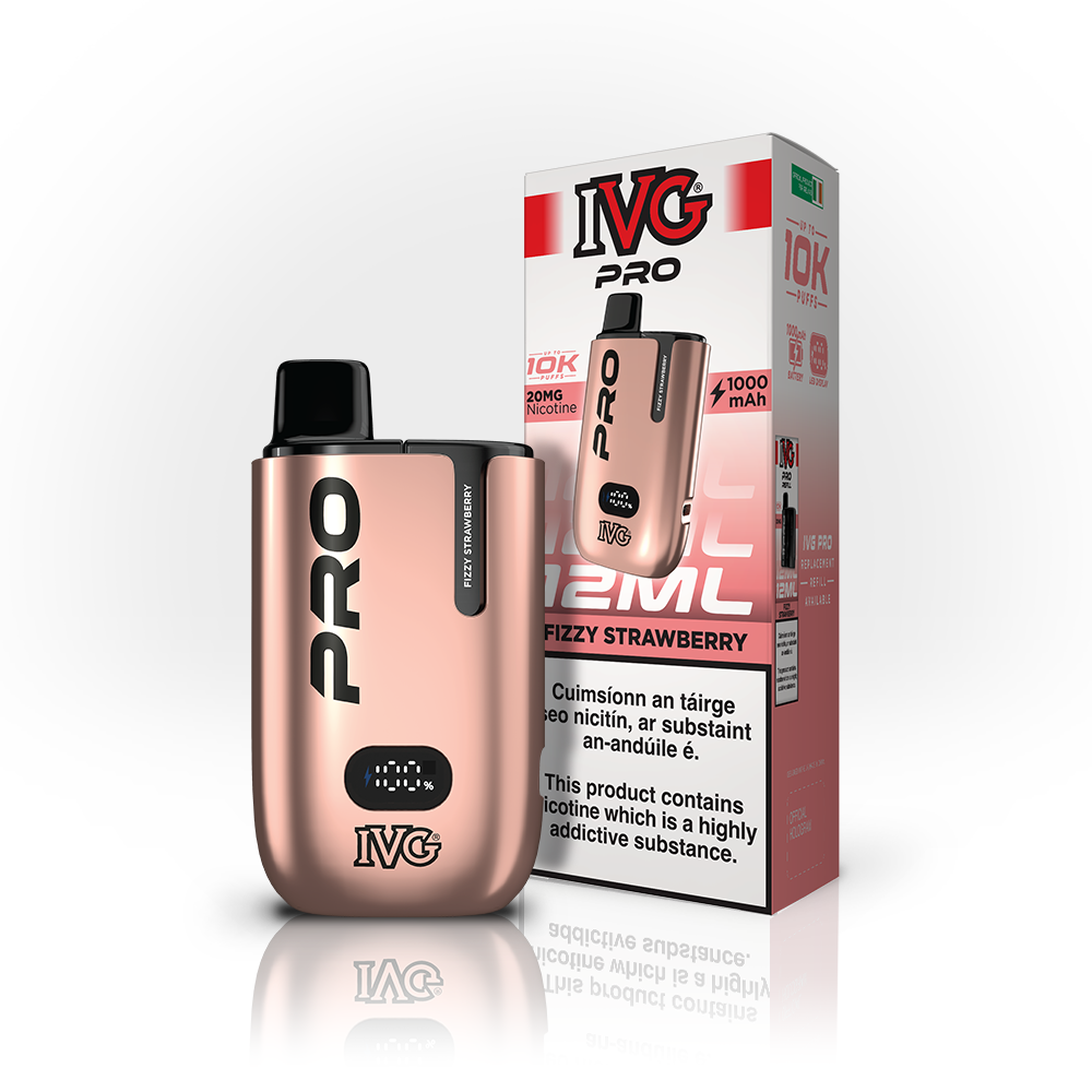 IVG PRO 10K Kit Fizzy Strawberry 20mg, box and device