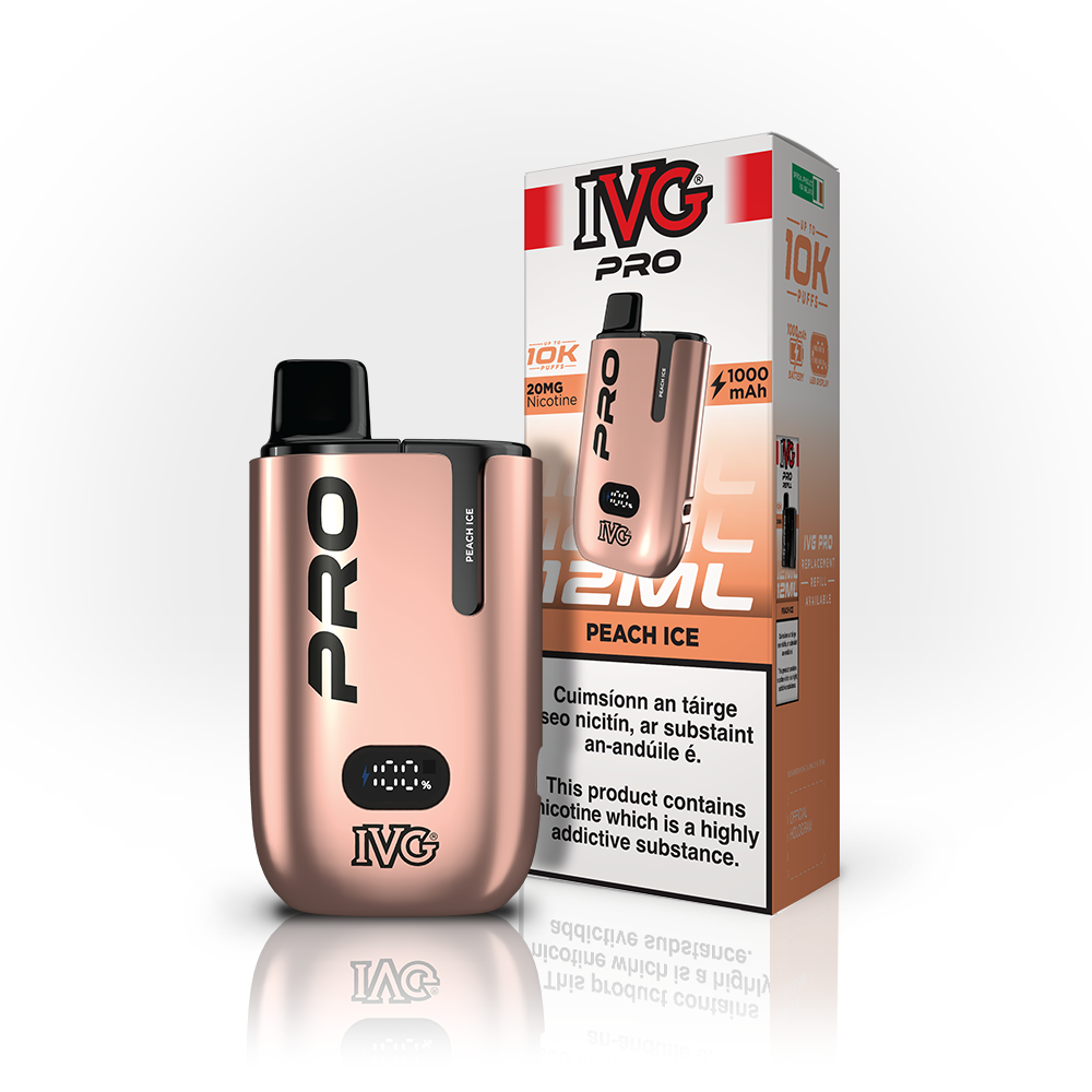 IVG PRO 10K Kit Peach Ice 20mg, box and device