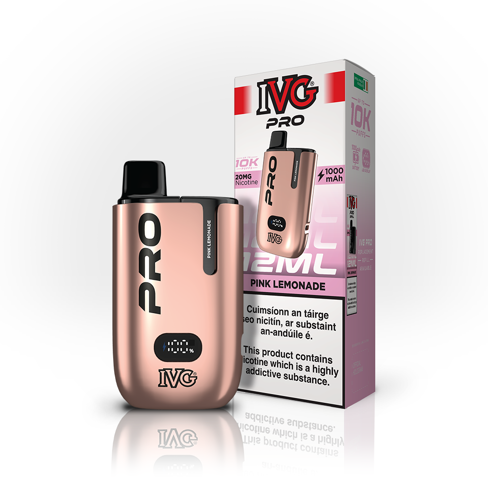IVG PRO 10K Kit Pink Lemonade 20mg, box and device