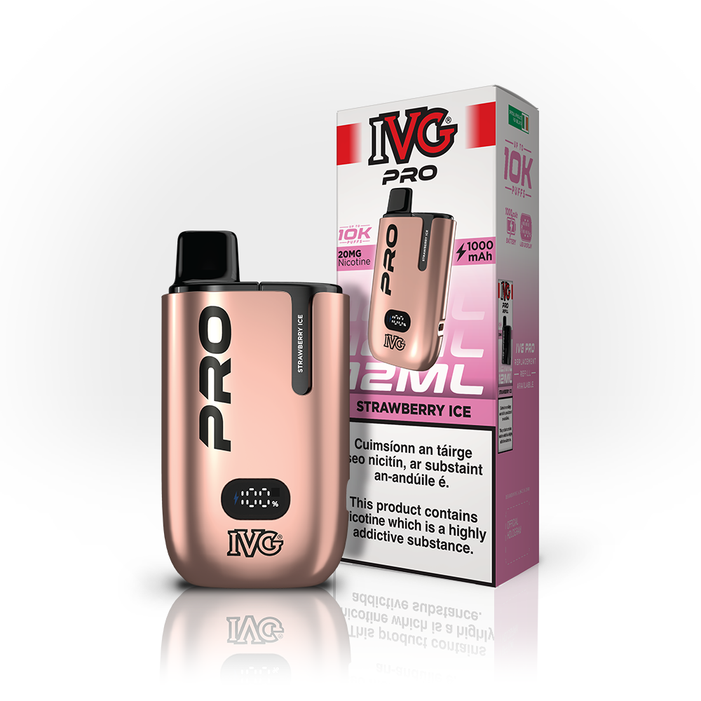 IVG PRO 10K Kit Strawberry Ice 20mg, box and device