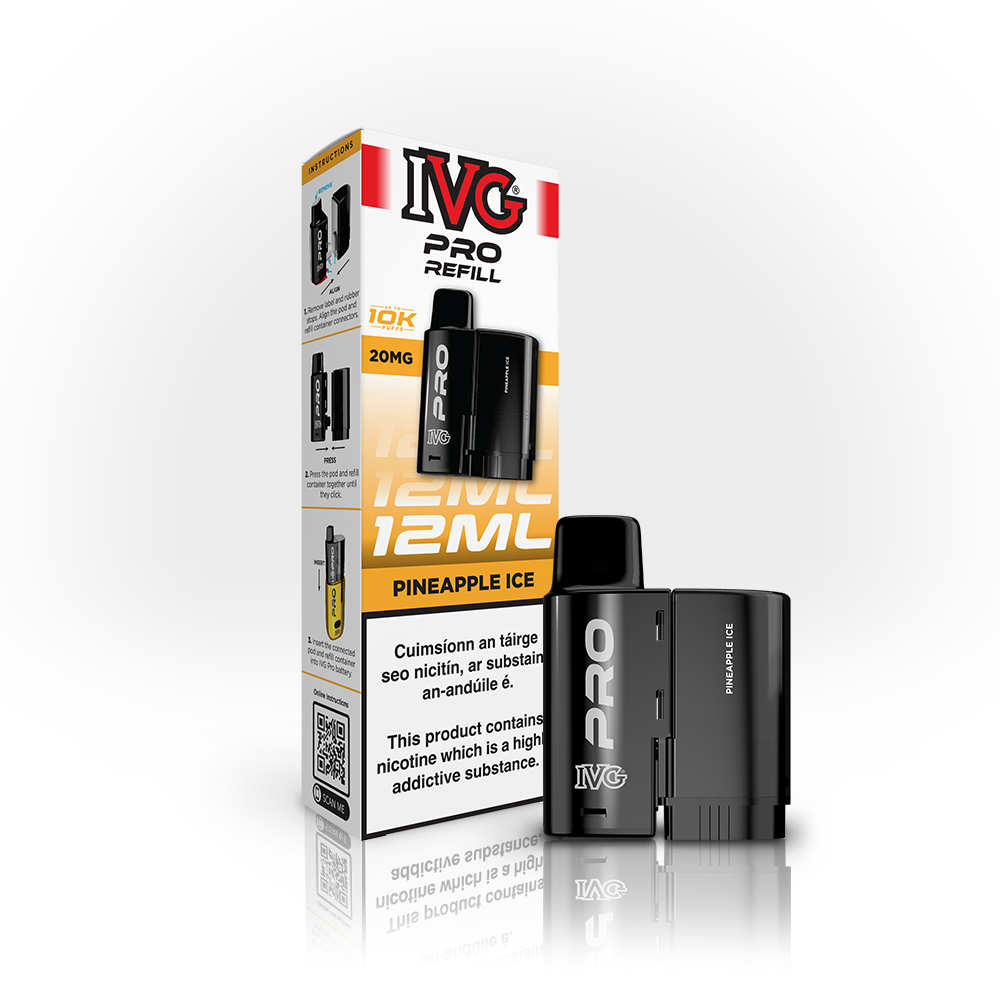 IVG PRO 10K Refills Pineapple Ice 20mg, box and pod