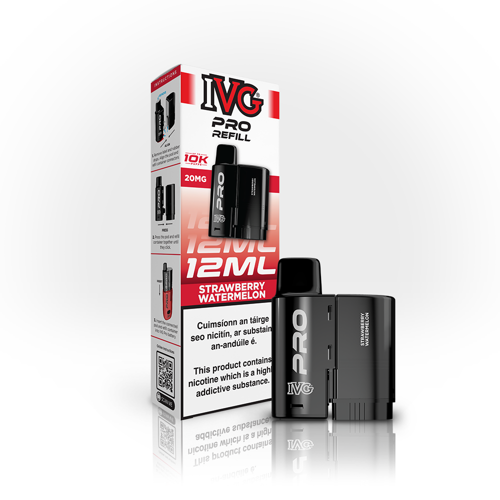 IVG PRO 10K Refills Strawberry Watermelon 20mg, box and pod