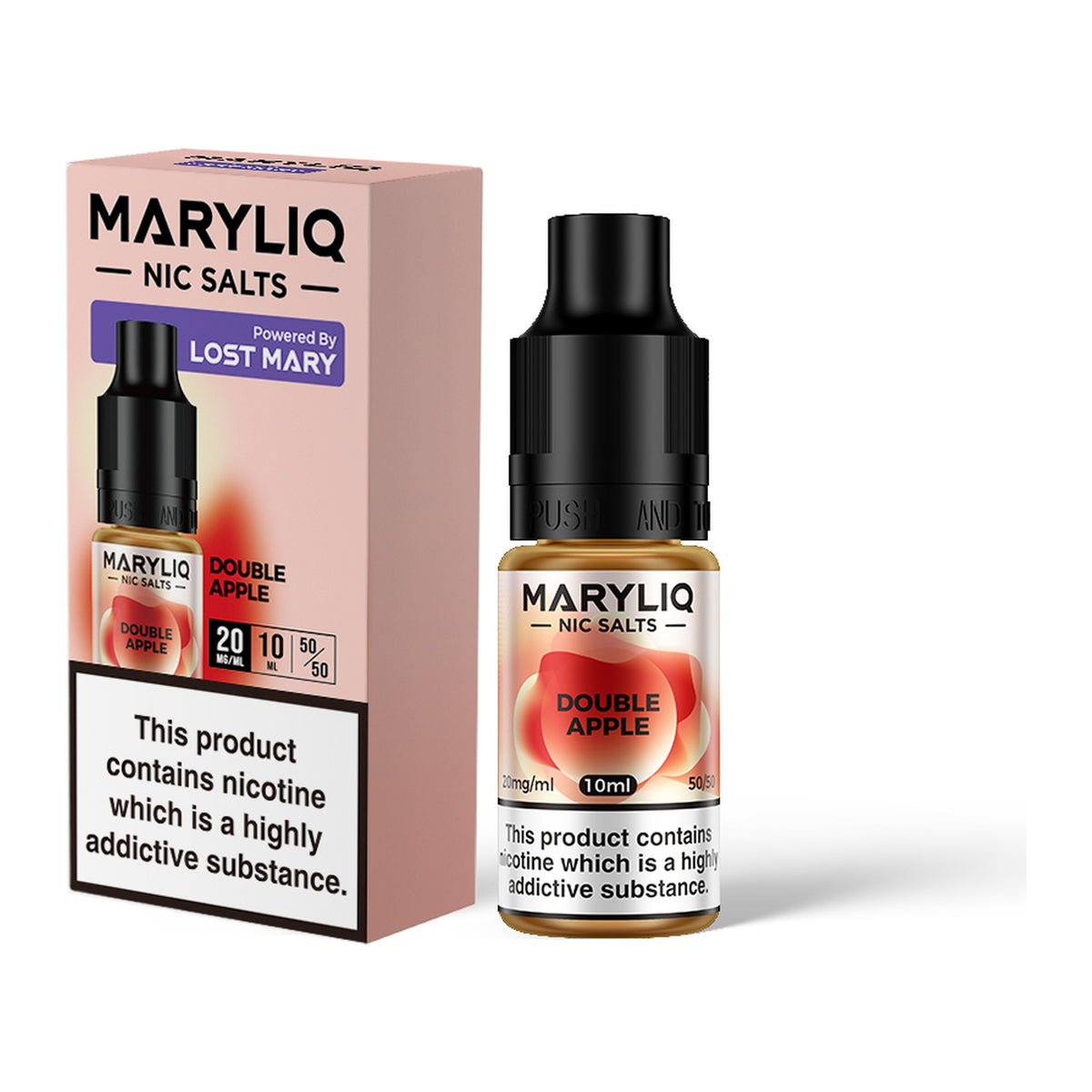 MARYLIQ Double Apple 20mg nic salt, bottle and box