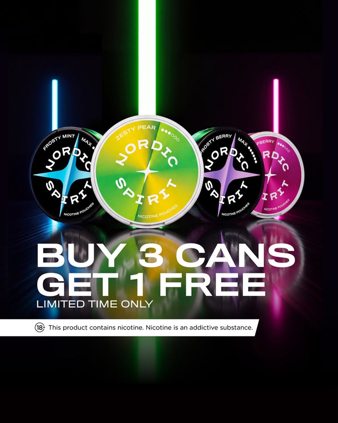 Nordic Spirit: buy 3 cans, get 1 free, any flavour or strength