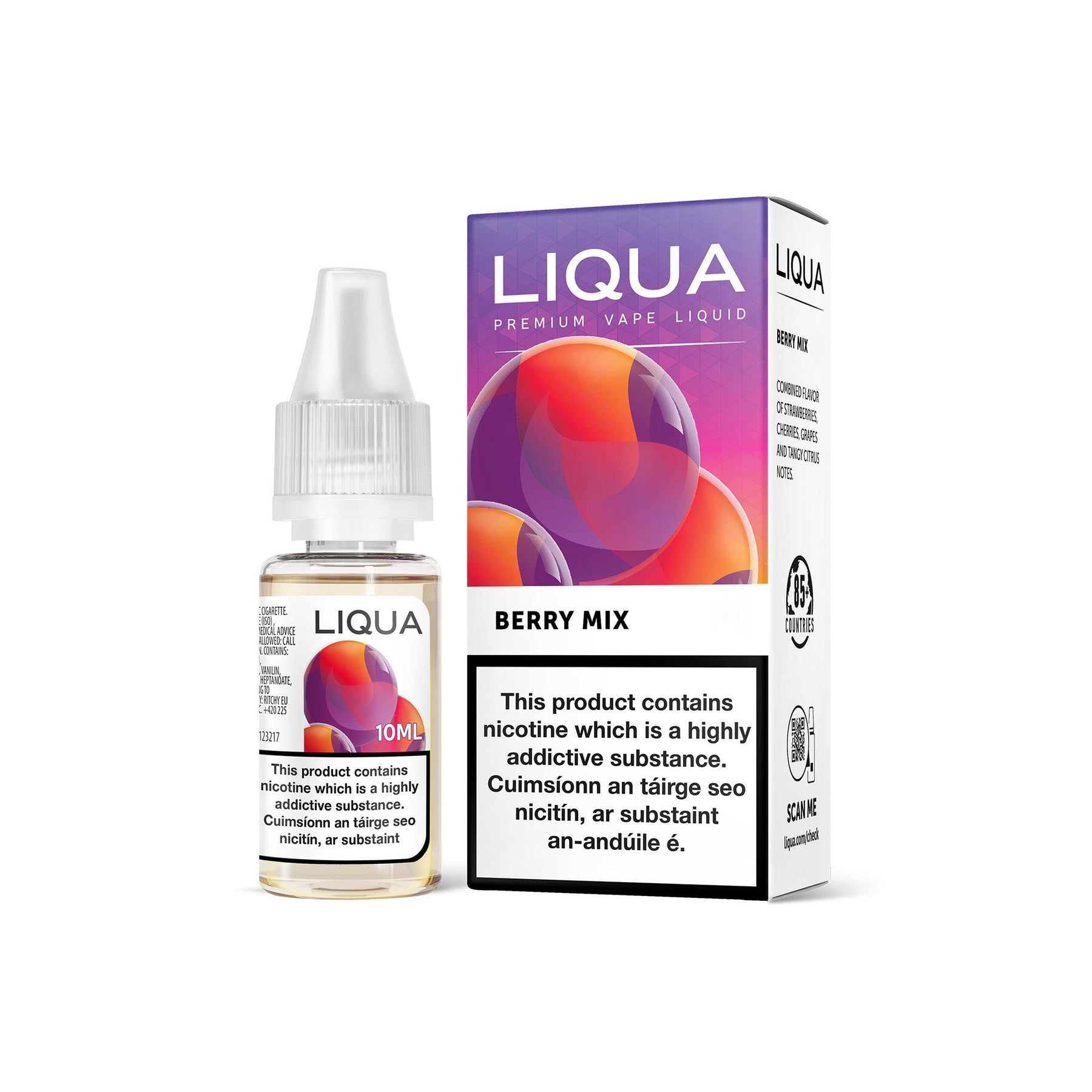 Liqua Fruit & Berry Series E-Liquid Berry Mix 0MG - No Nicotine