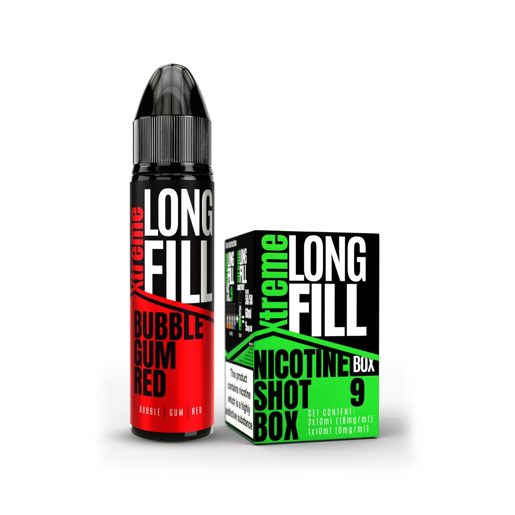 Xtreme Long Fill E-Liquid Bubble Gum Red 9MG - Medium Nicotine