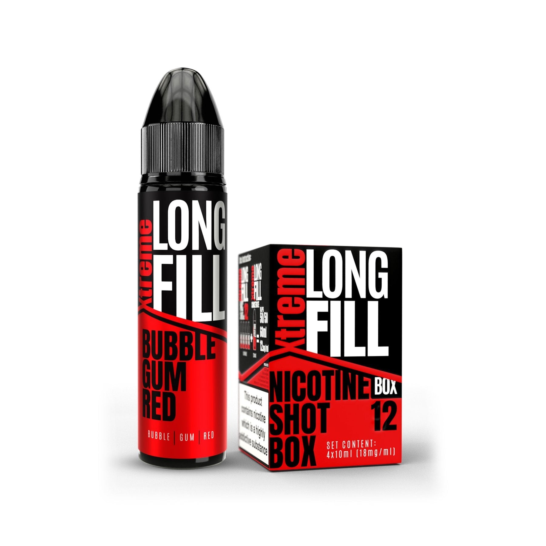 Xtreme Long Fill E-Liquid Bubble Gum Red 12MG - High Nicotine