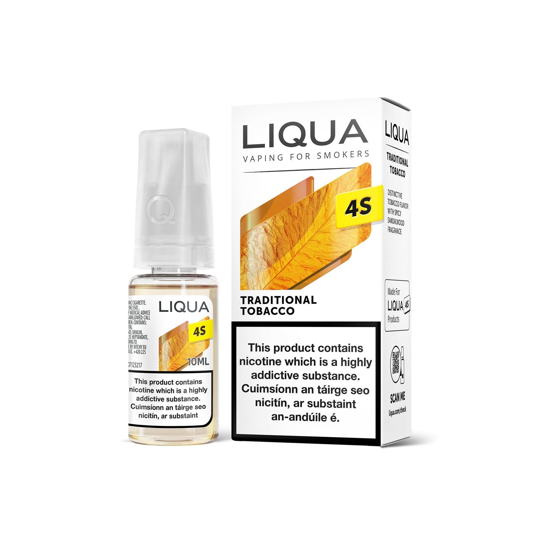 Liqua 4S Series E-Liquid Traditional Tobacco